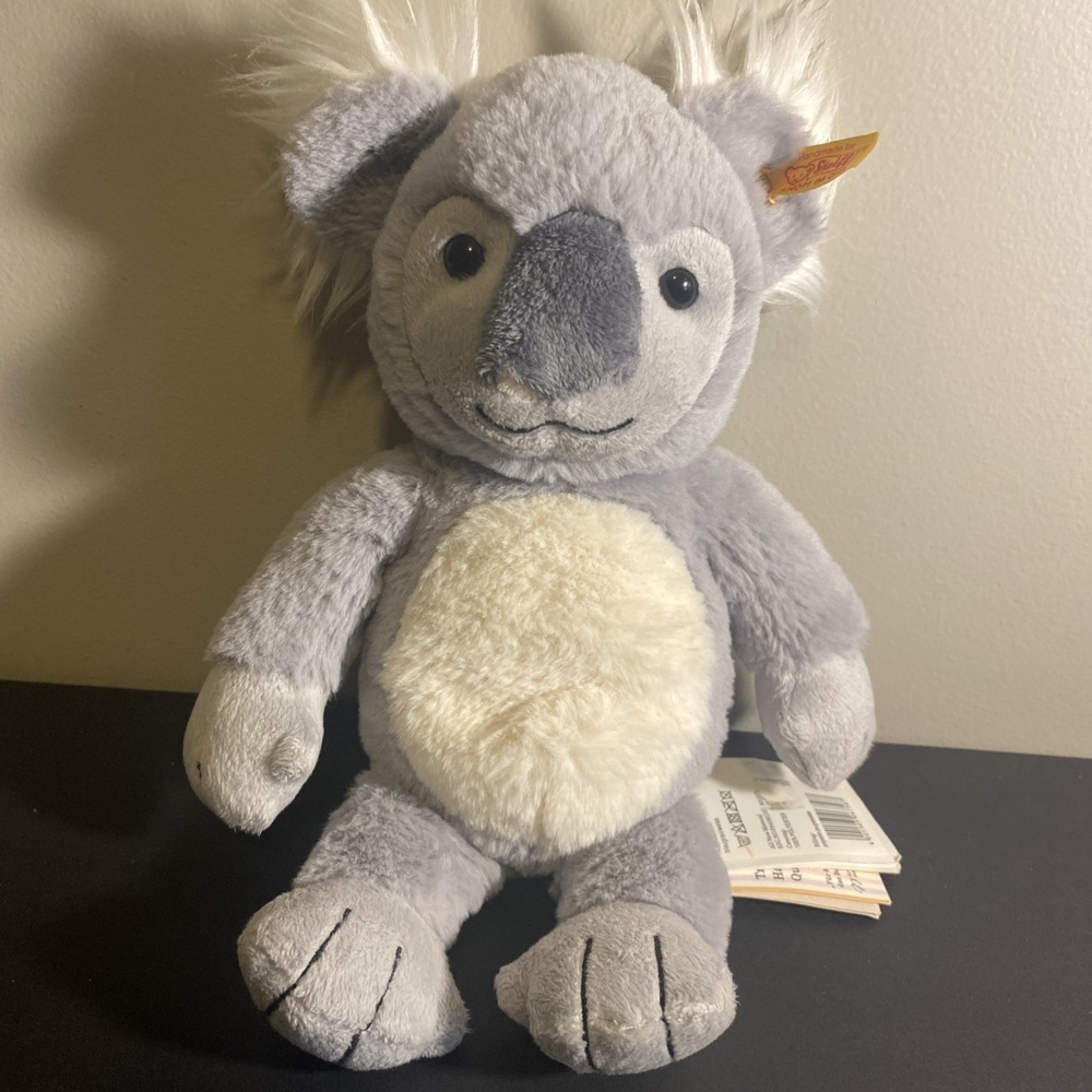 Steiff Soft Cuddly Friends Nils Koala Bear Plush 11" Gray Stuffed Animal 067587